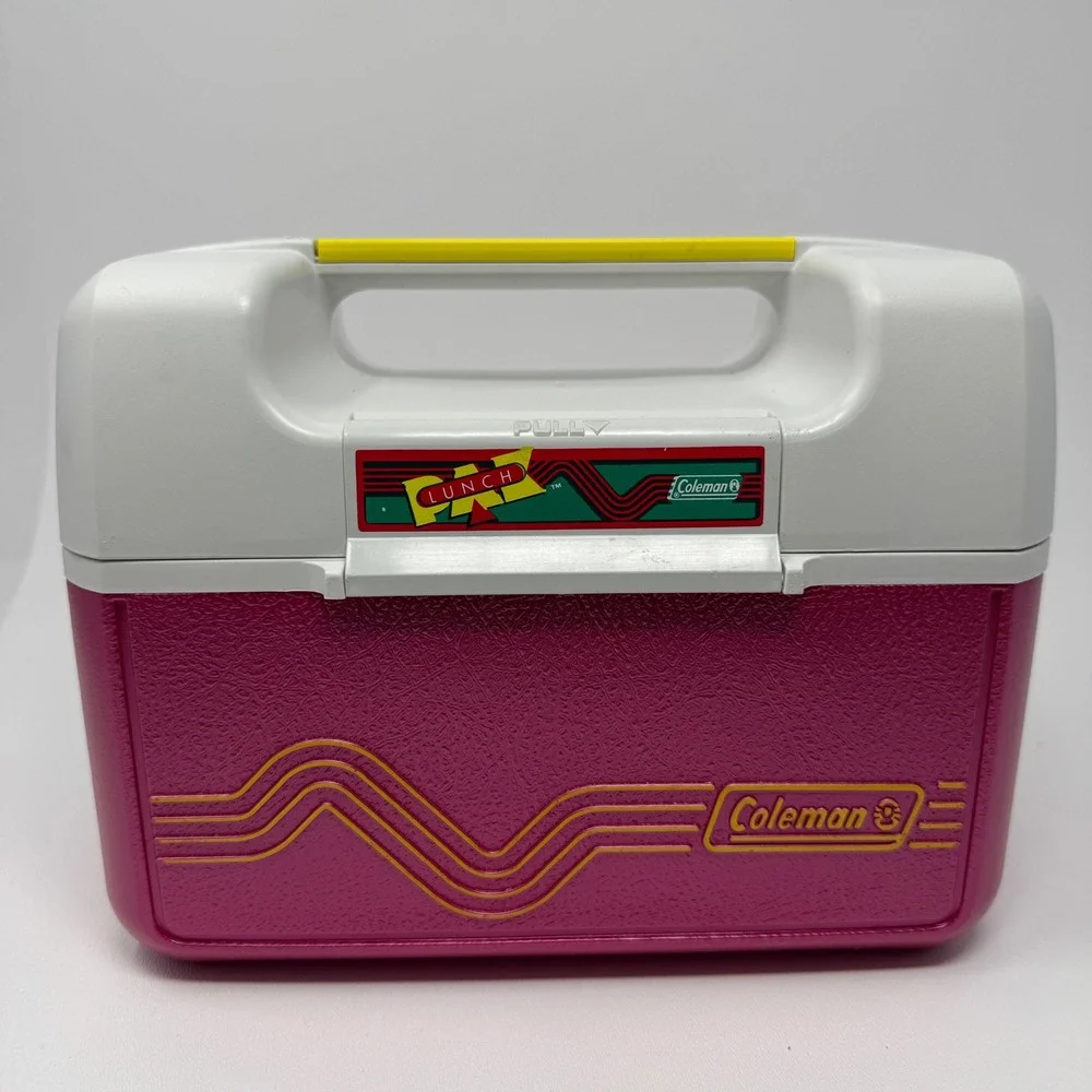 Vintage Coleman Lunch Pak Cooler Pink White Model 5202 5203 5204 Retro 90s